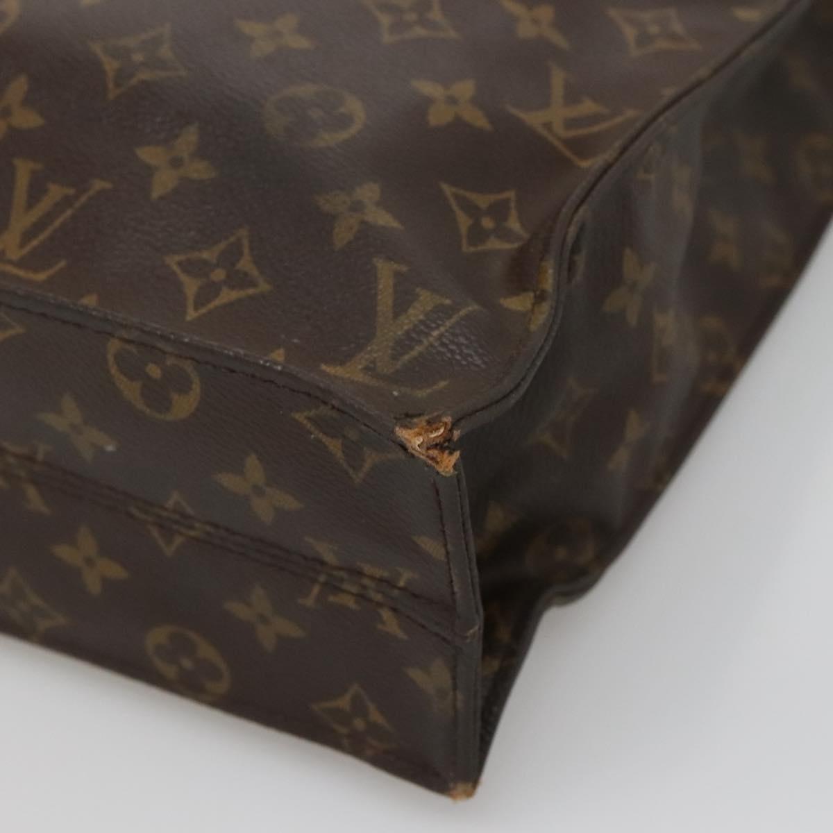 LOUIS VUITTON Monogram Sac Plat Hand Bag M51140 LV Auth 136246