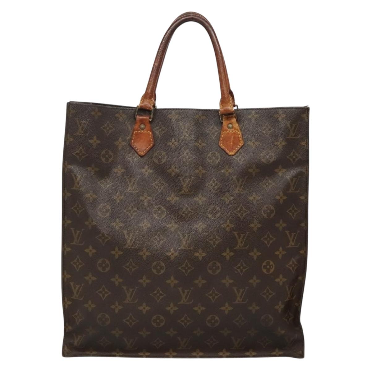 LOUIS VUITTON Monogram Sac Plat Hand Bag M51140 LV Auth 136246