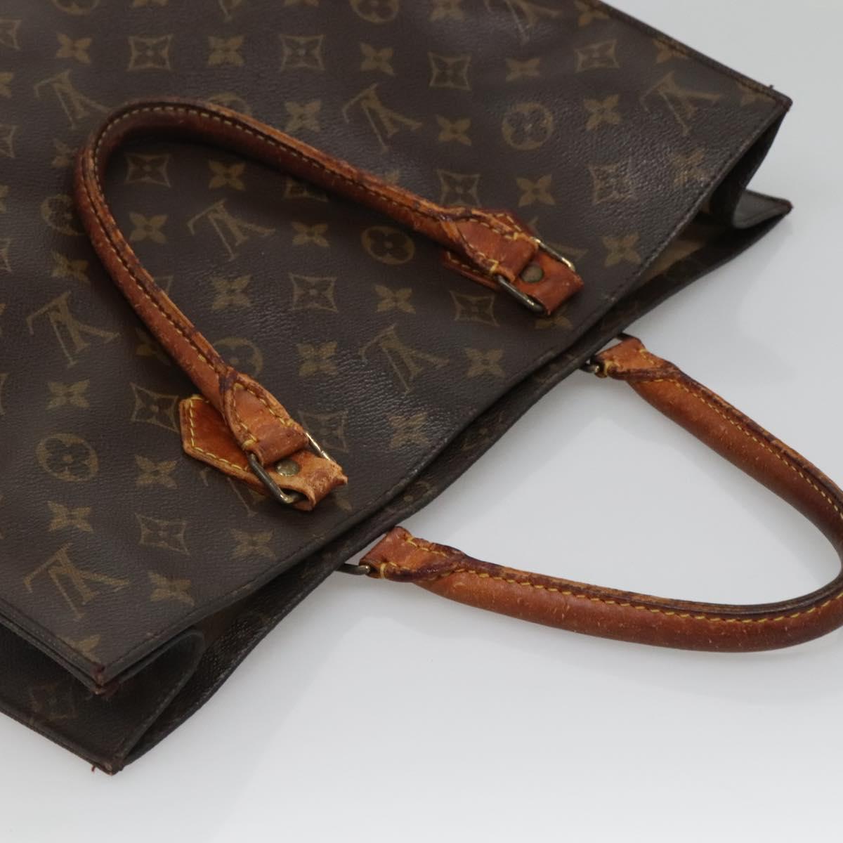 LOUIS VUITTON Monogram Sac Plat Hand Bag M51140 LV Auth 136246