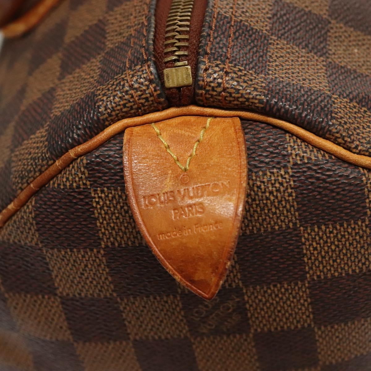 LOUIS VUITTON Damier Ebene Speedy 30 Hand Bag N41364 LV Auth 136254
