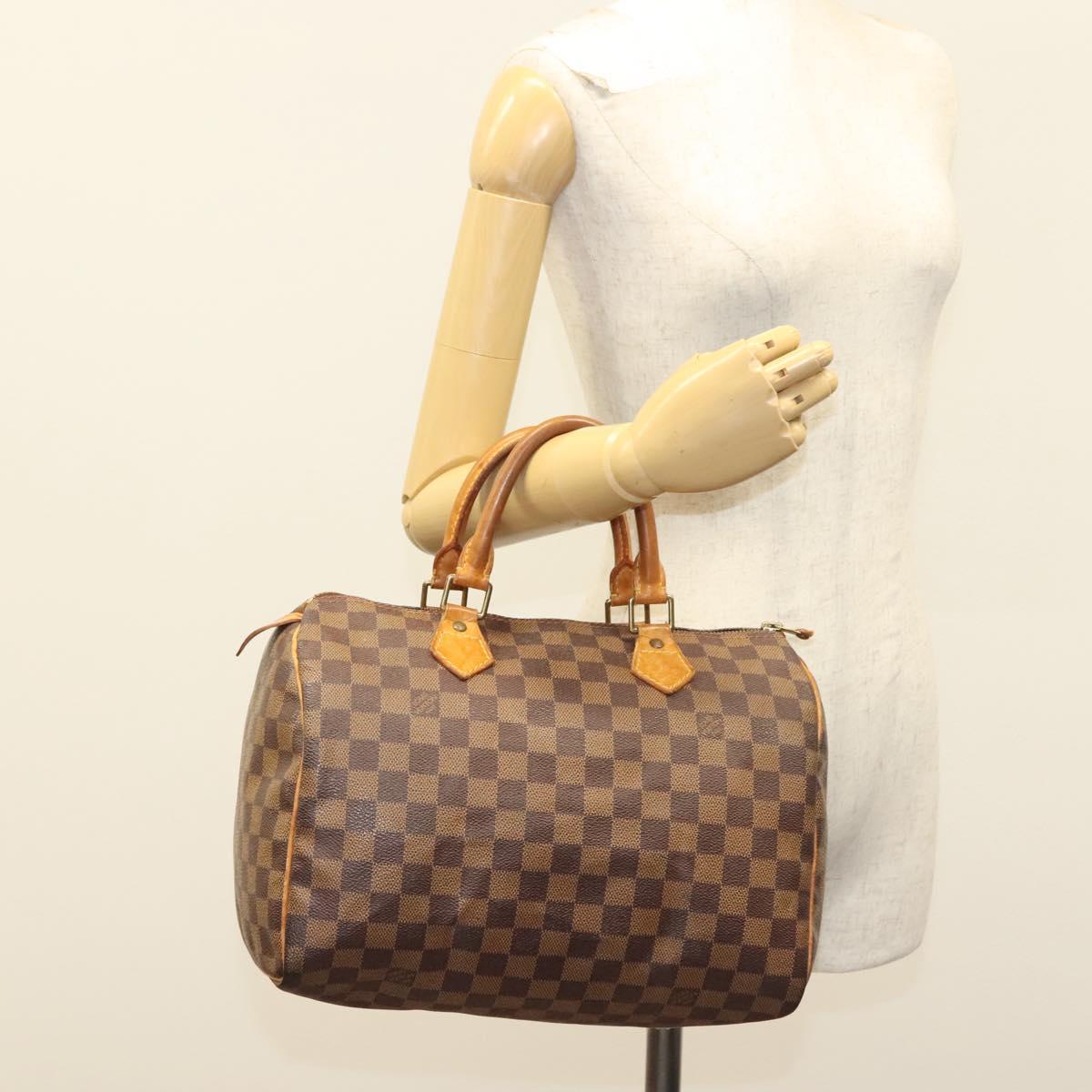 LOUIS VUITTON Damier Ebene Speedy 30 Hand Bag N41364 LV Auth 136254