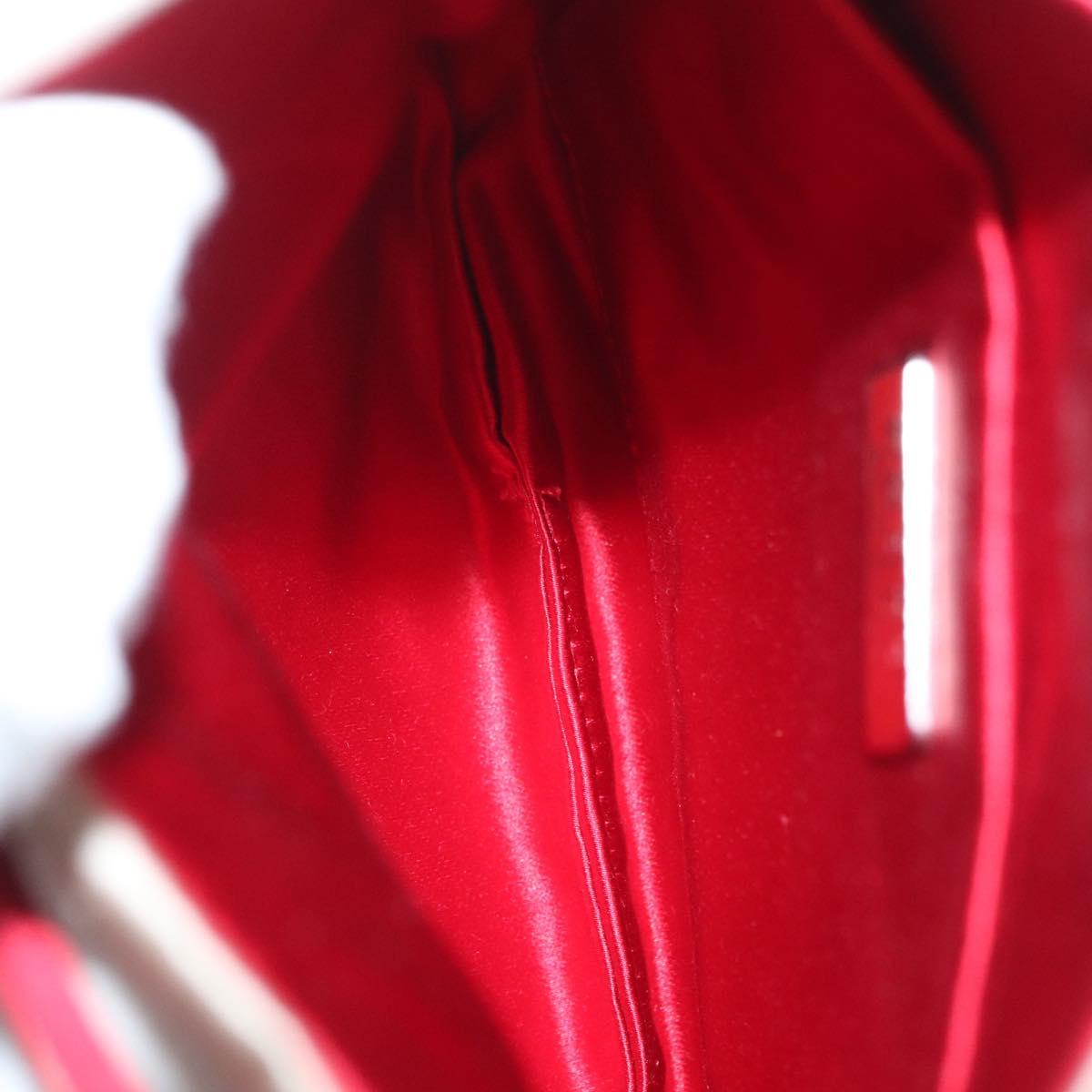 PRADA Hand Bag Satin Beige Auth 136267