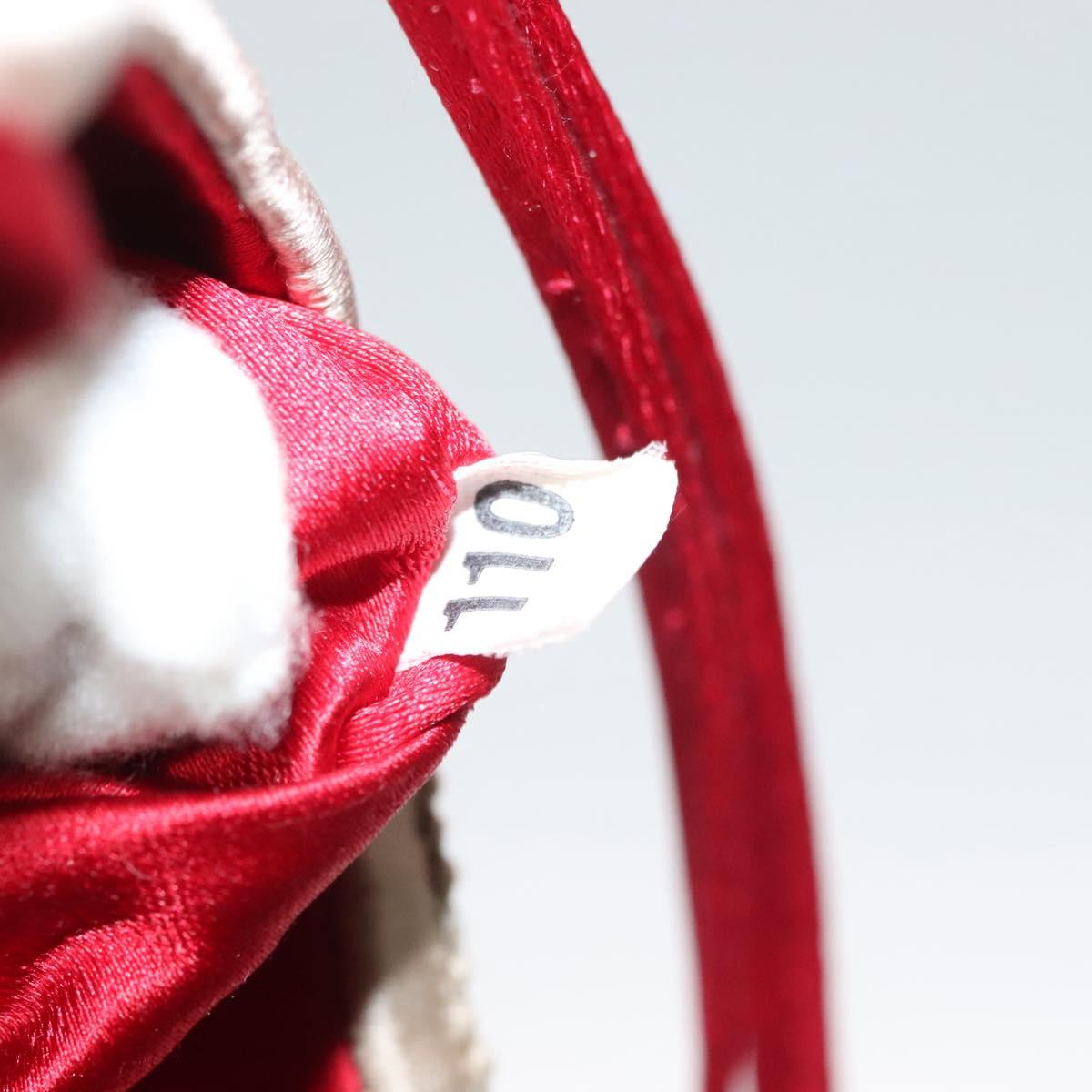 PRADA Hand Bag Satin Beige Auth 136267