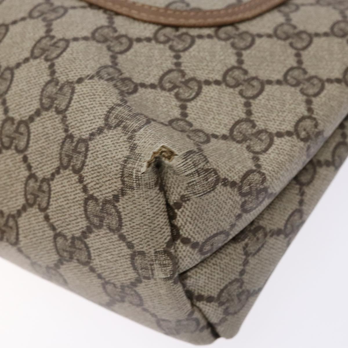 GUCCI GG Supreme Web Sherry Line Tote Bag PVC Beige Red 39 02 003 Auth 136269