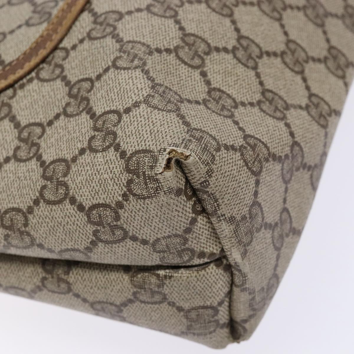 GUCCI GG Supreme Web Sherry Line Tote Bag PVC Beige Red 39 02 003 Auth 136269