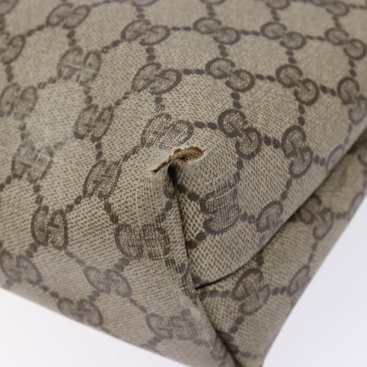 GUCCI GG Supreme Web Sherry Line Tote Bag PVC Beige Red 39 02 003 Auth 136269