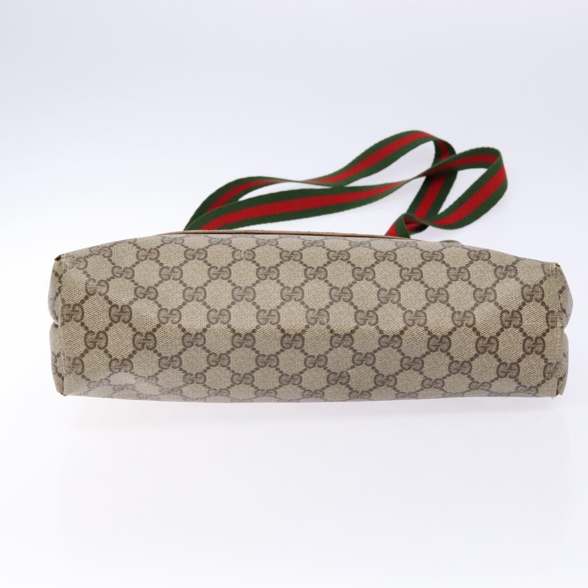 GUCCI GG Supreme Web Sherry Line Tote Bag PVC Beige Red 39 02 003 Auth 136269