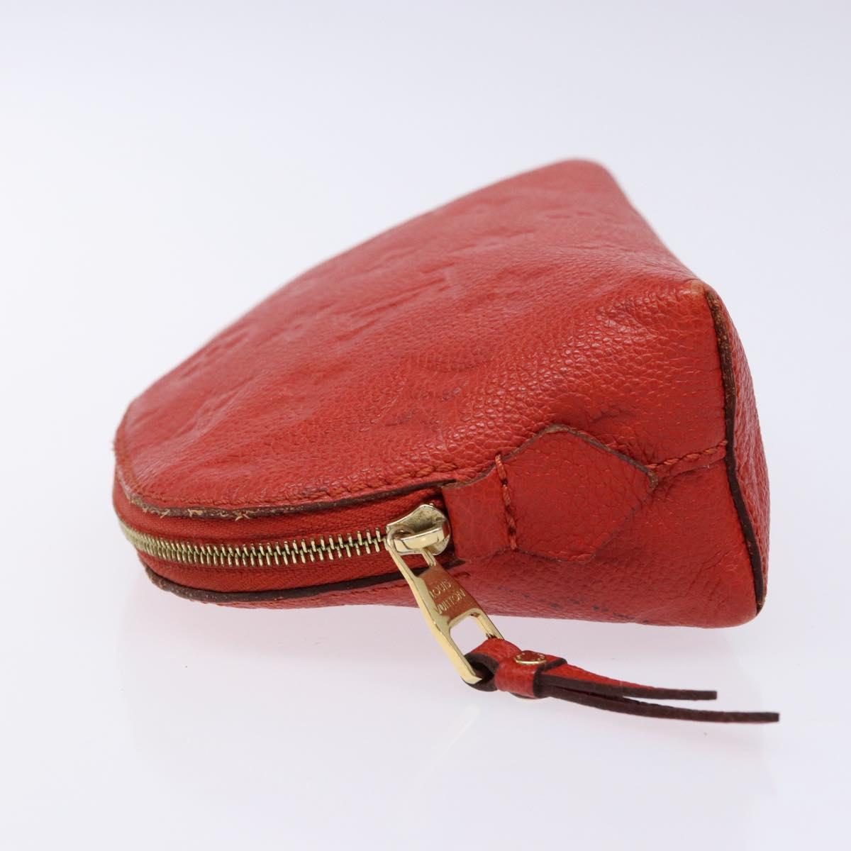 LOUIS VUITTON Monogram Empreinte Pochette Cosmetic PM Red M69414 LV Auth 136290