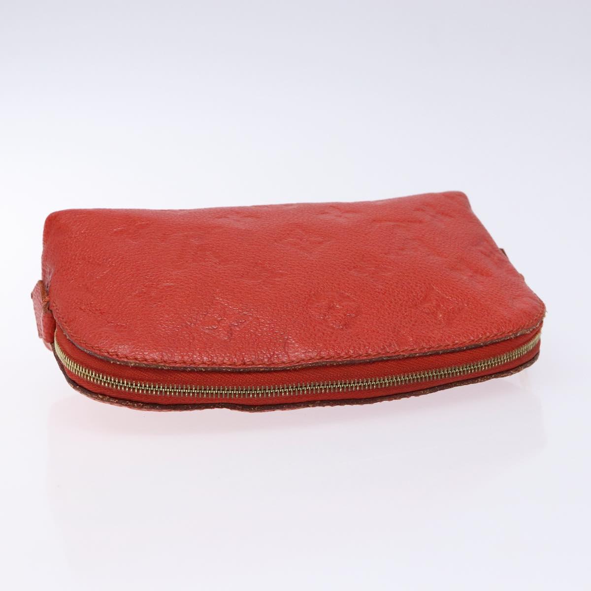 LOUIS VUITTON Monogram Empreinte Pochette Cosmetic PM Red M69414 LV Auth 136290
