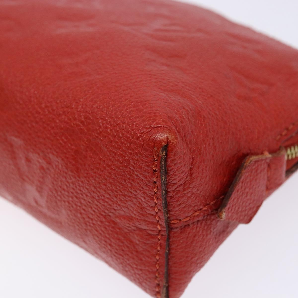 LOUIS VUITTON Monogram Empreinte Pochette Cosmetic PM Red M69414 LV Auth 136290