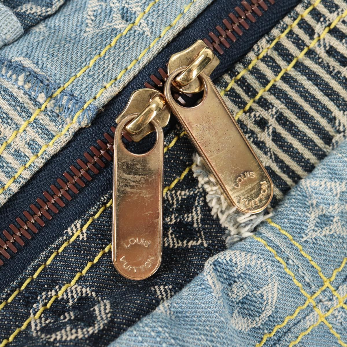 LOUIS VUITTON Monogram Denim Patchwork Bowery Tote Bag Blue M95376 Auth 136291V