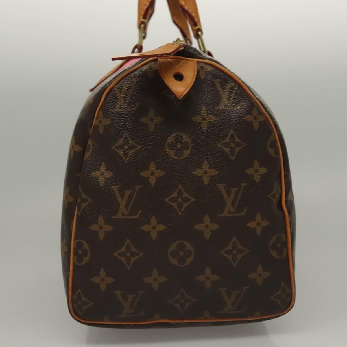 LOUIS VUITTON Monogram V Line Speedy 30 Hand Bag Pink LV Auth 136293