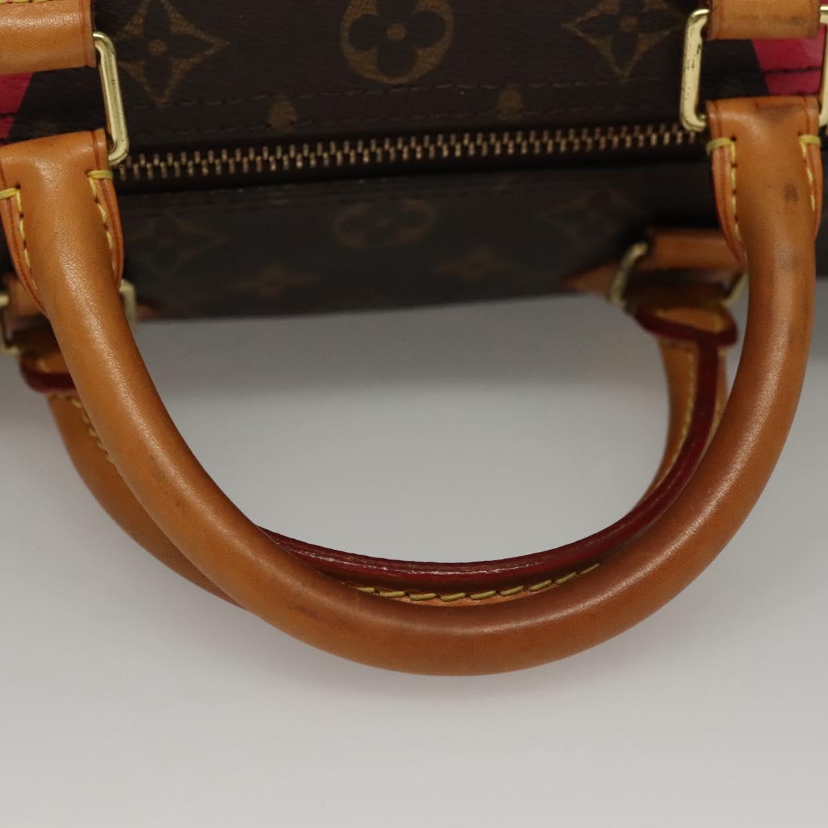 LOUIS VUITTON Monogram V Line Speedy 30 Hand Bag Pink LV Auth 136293