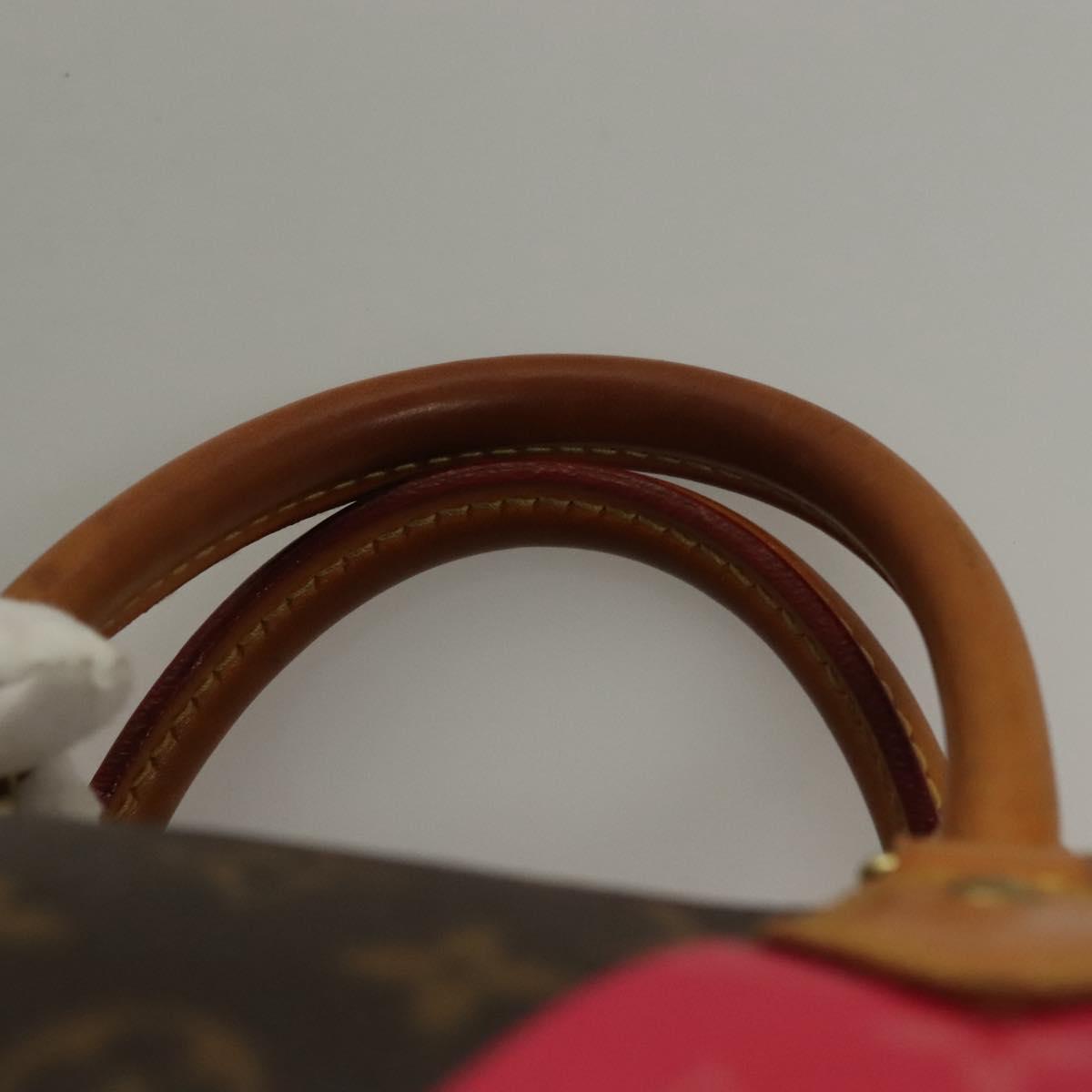 LOUIS VUITTON Monogram V Line Speedy 30 Hand Bag Pink LV Auth 136293