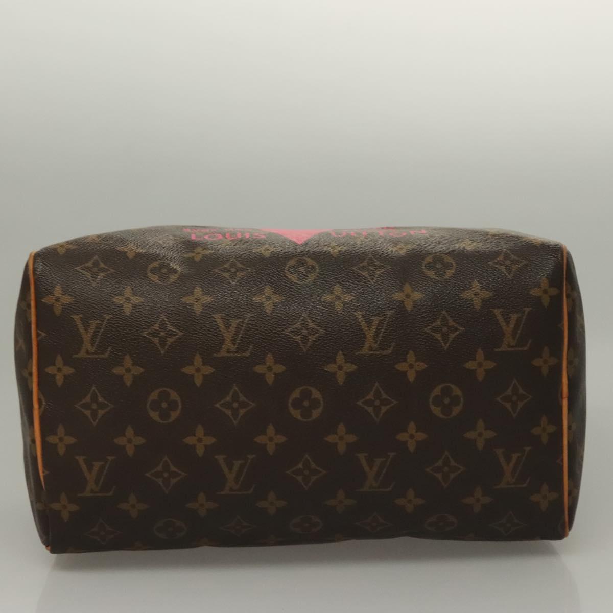 LOUIS VUITTON Monogram V Line Speedy 30 Hand Bag Pink LV Auth 136293