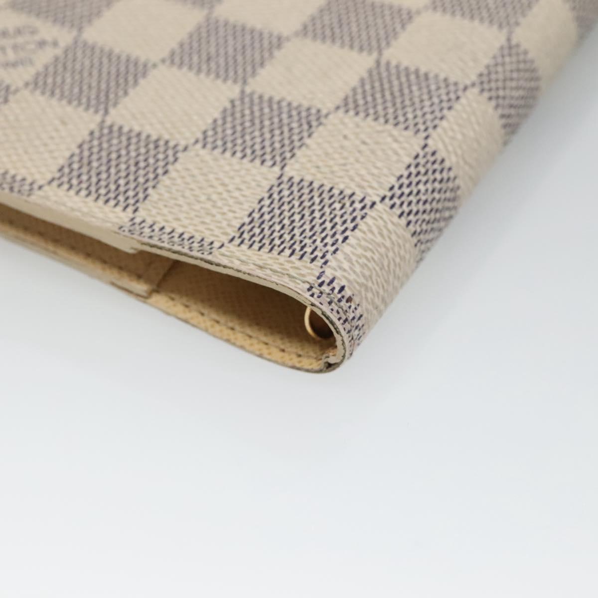 LOUIS VUITTON Damier Azur Agenda PM Day Planner Cover R20706 LV Auth 136301