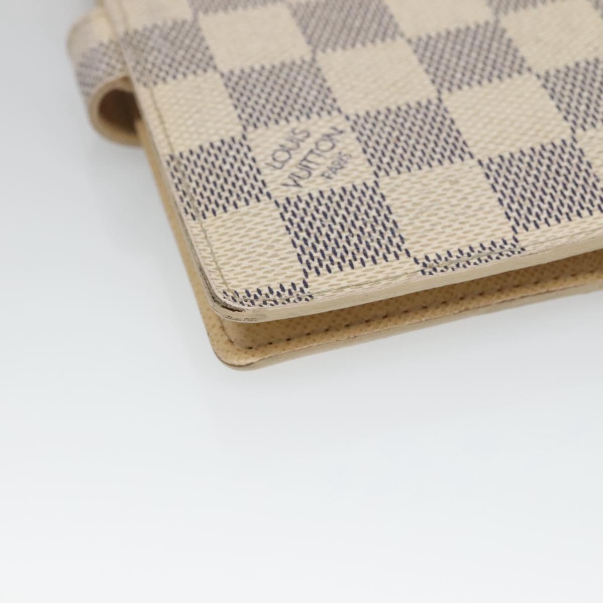 LOUIS VUITTON Damier Azur Agenda PM Day Planner Cover R20706 LV Auth 136301
