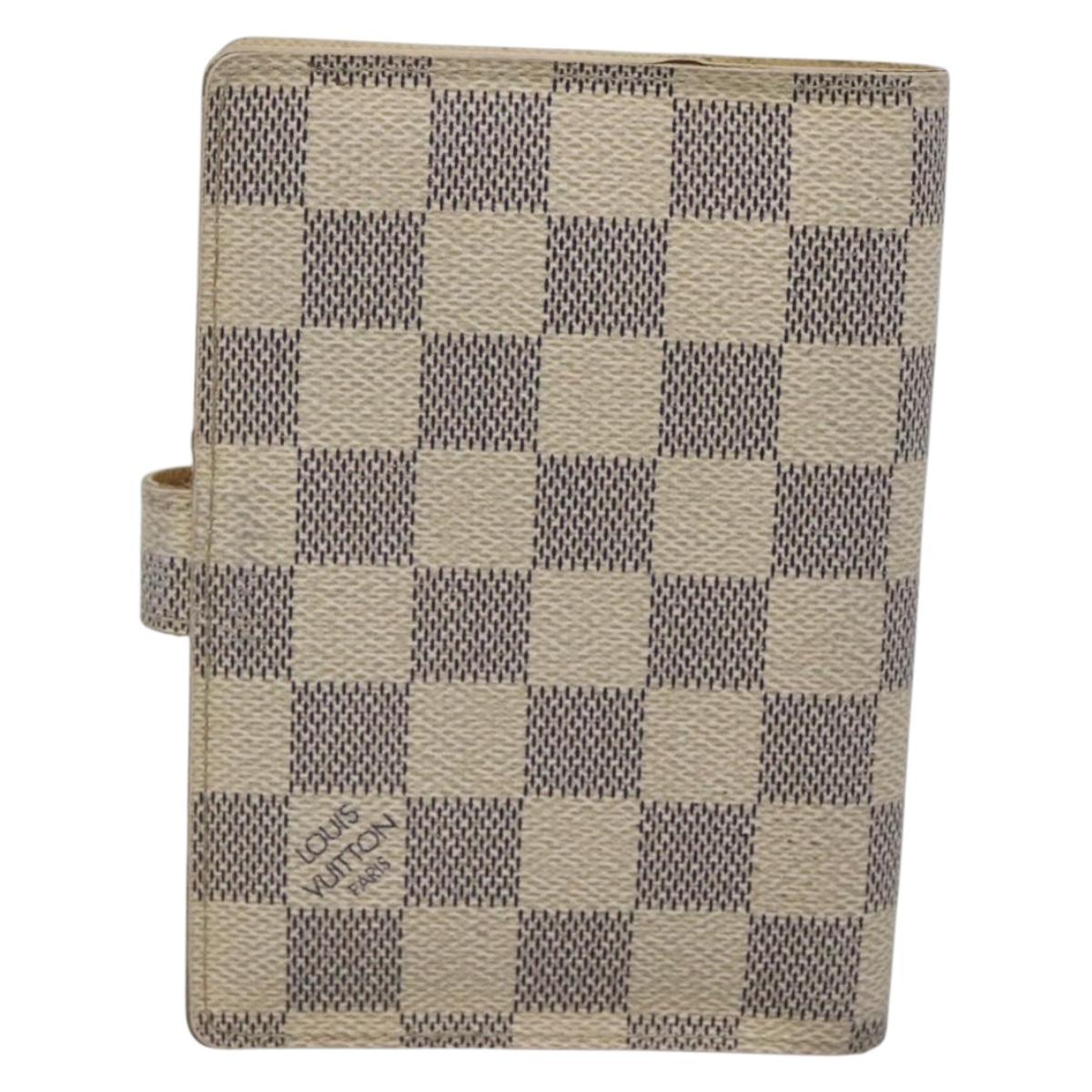 LOUIS VUITTON Damier Azur Agenda PM Day Planner Cover R20706 LV Auth 136301