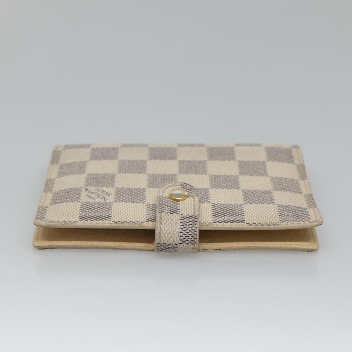 LOUIS VUITTON Damier Azur Agenda PM Day Planner Cover R20706 LV Auth 136301