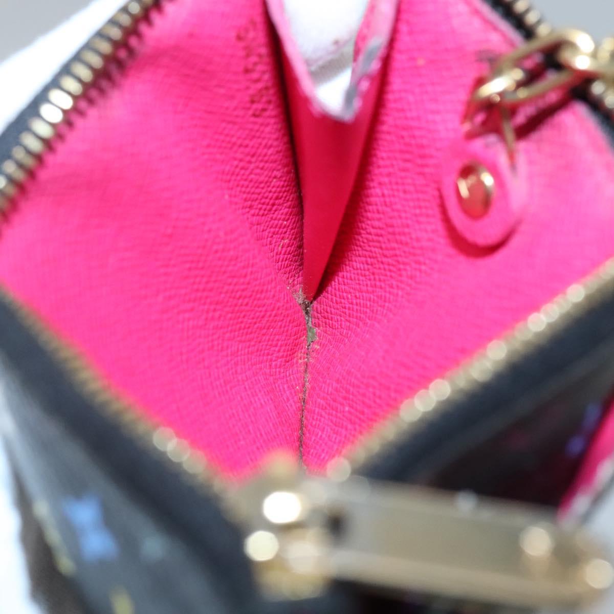 LOUIS VUITTON Multicolor Pochette Cles NM Coin Purse Black M60279 LV Auth 136305