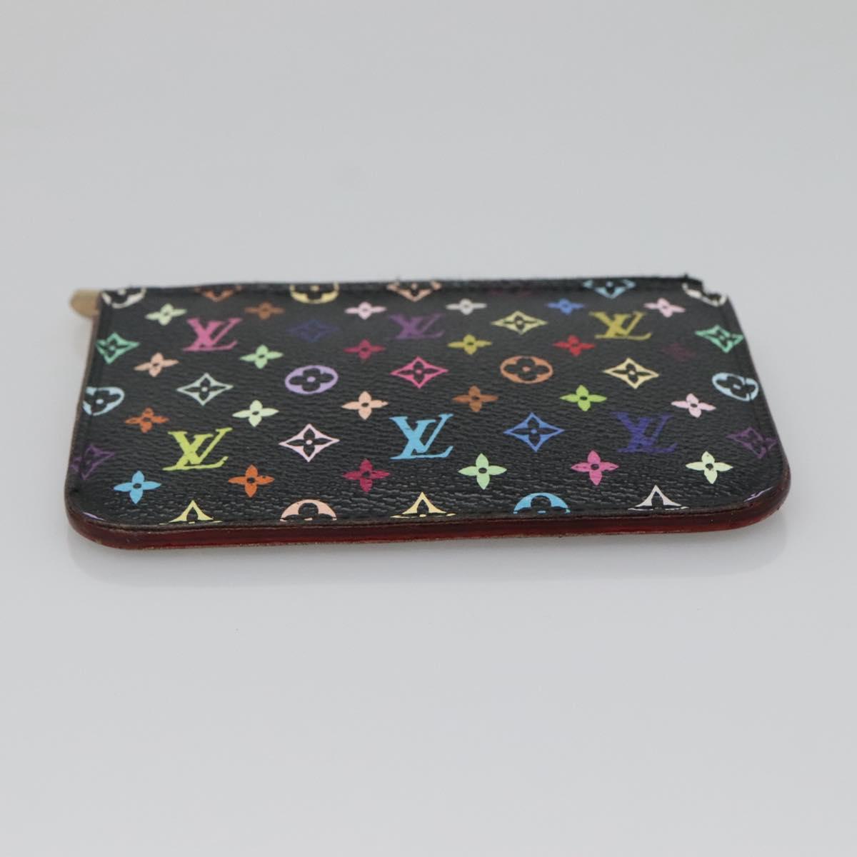 LOUIS VUITTON Multicolor Pochette Cles NM Coin Purse Black M60279 LV Auth 136305