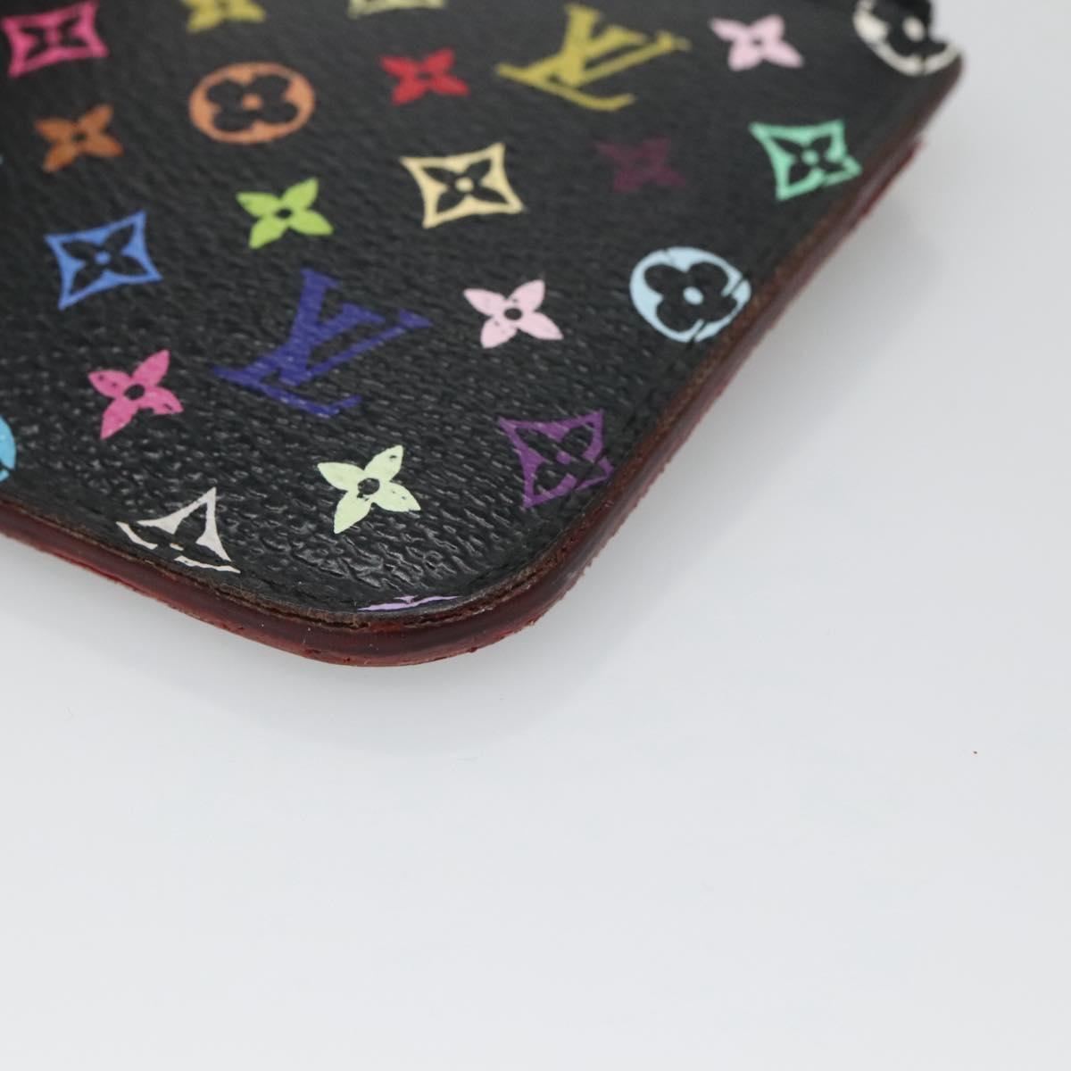 LOUIS VUITTON Multicolor Pochette Cles NM Coin Purse Black M60279 LV Auth 136305