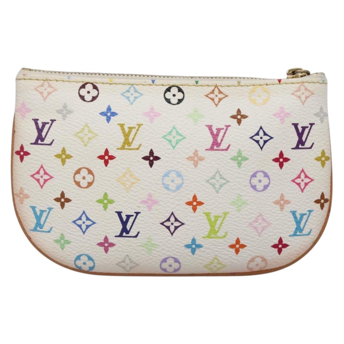 LOUIS VUITTON Monogram Multicolor Pochette MM Pouch White M60028 LV Auth 136306