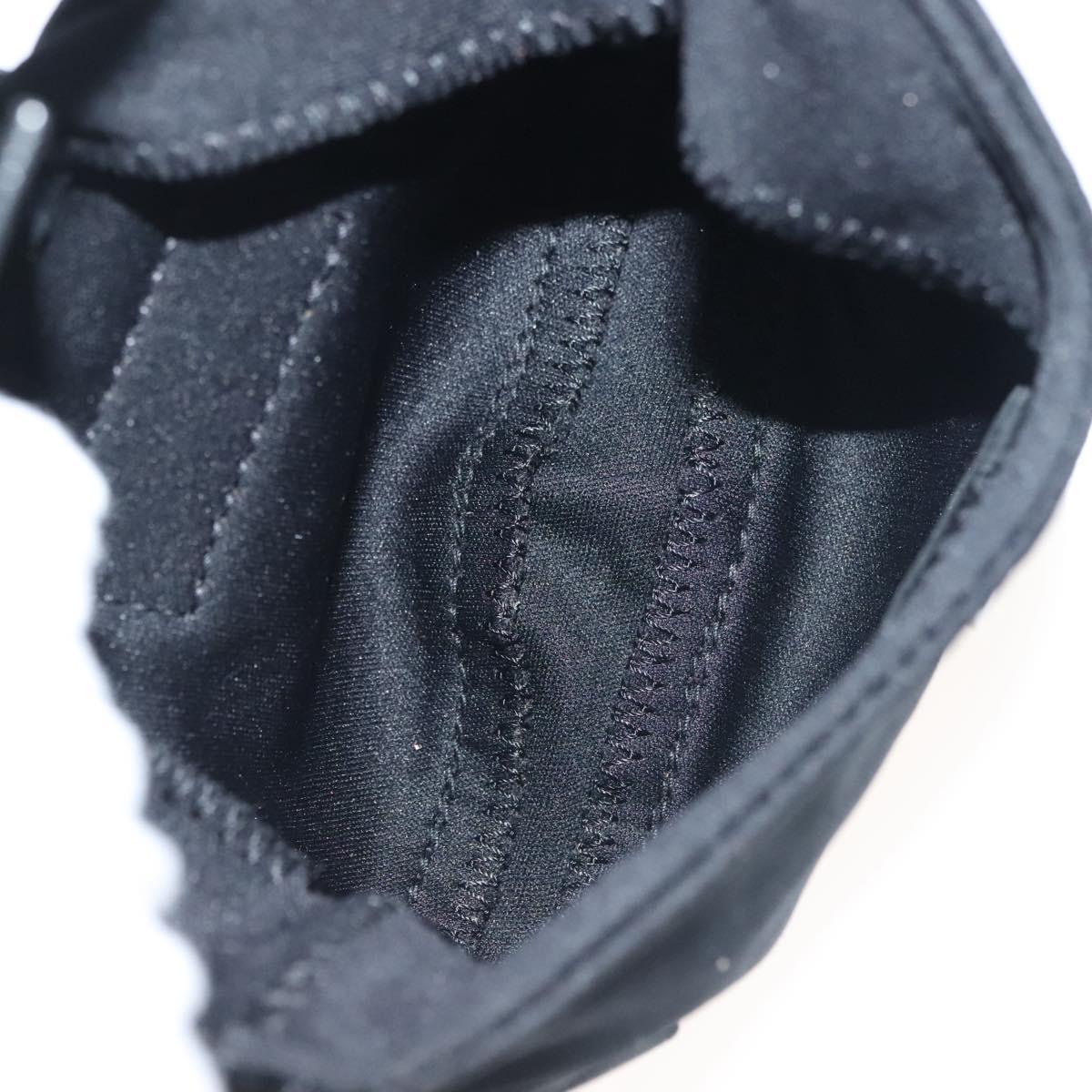 FENDI Mini Croissant Hand Bag Nylon Black Silver Auth 136308