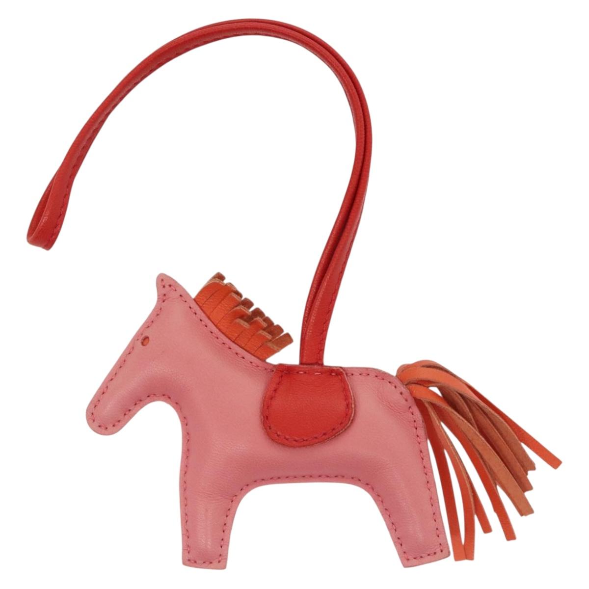 HERMES Rodeo PM Charm Leather Pink Auth 136309M