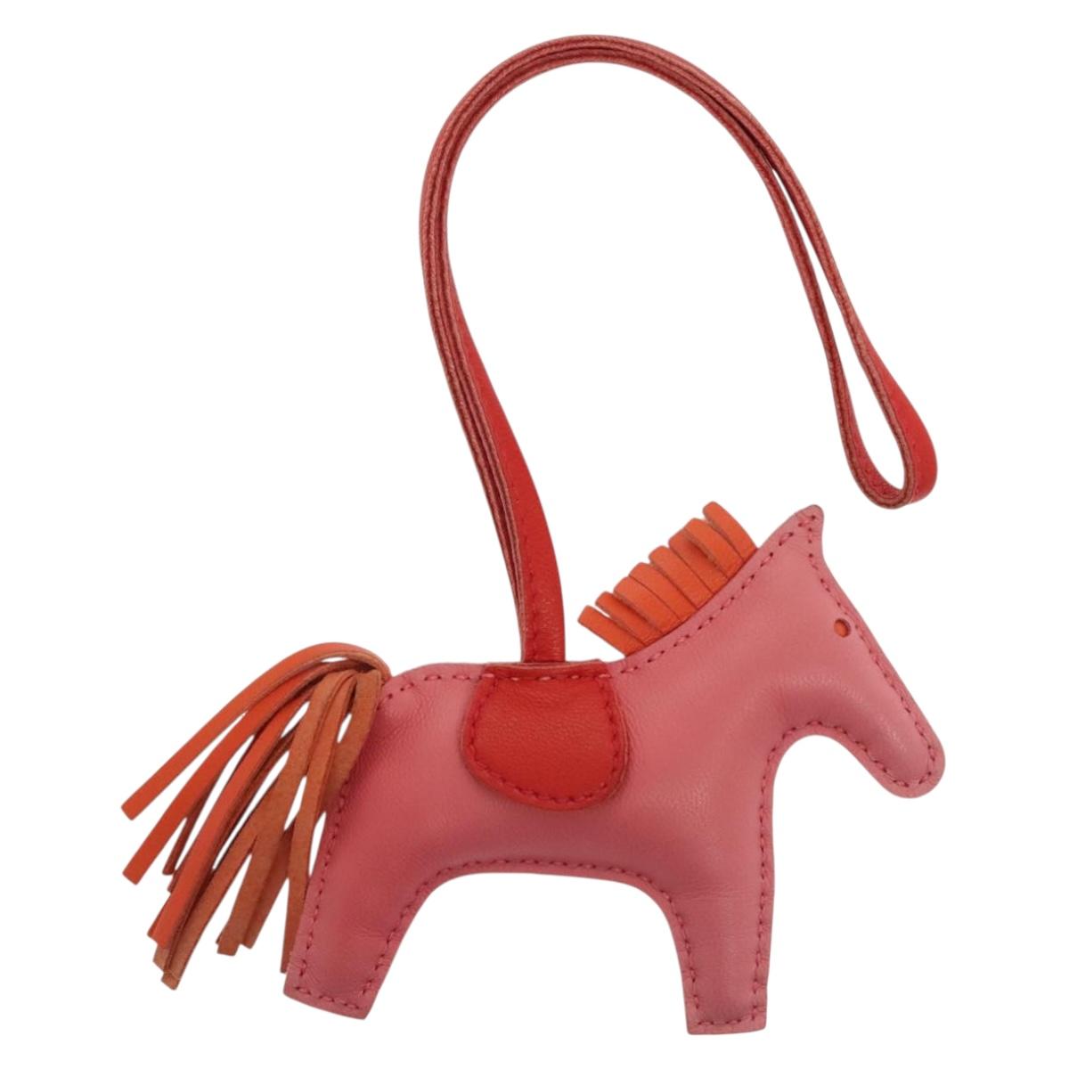 HERMES Rodeo PM Charm Leather Pink Auth 136309M