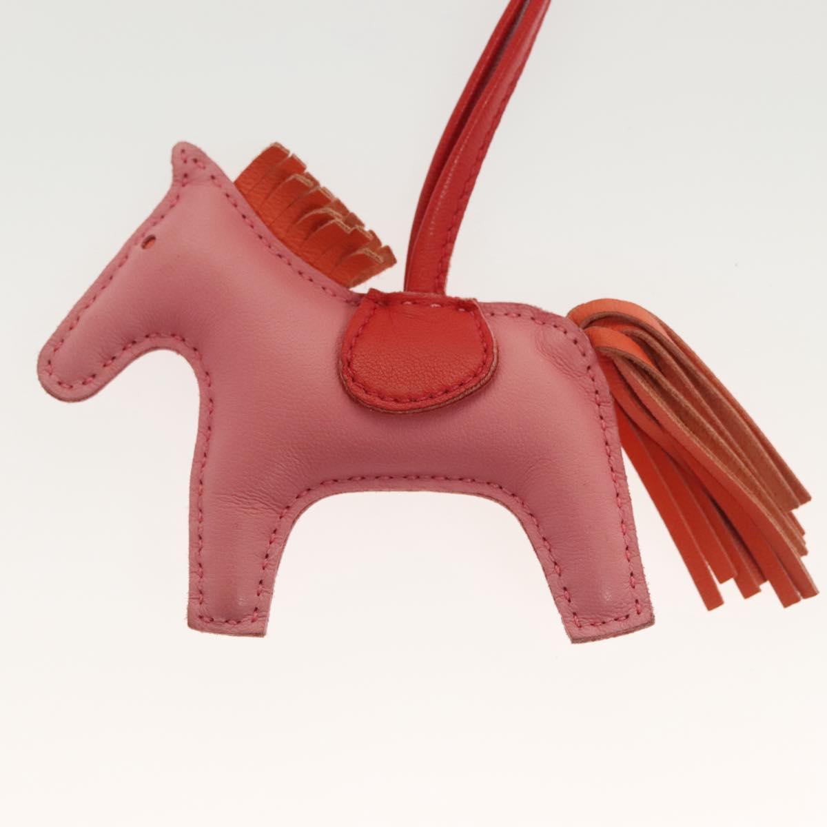 HERMES Rodeo PM Charm Leather Pink Auth 136309M