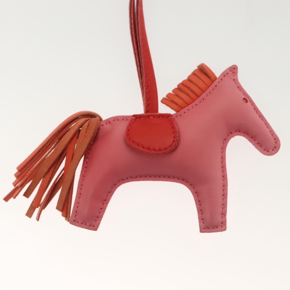 HERMES Rodeo PM Charm Leather Pink Auth 136309M