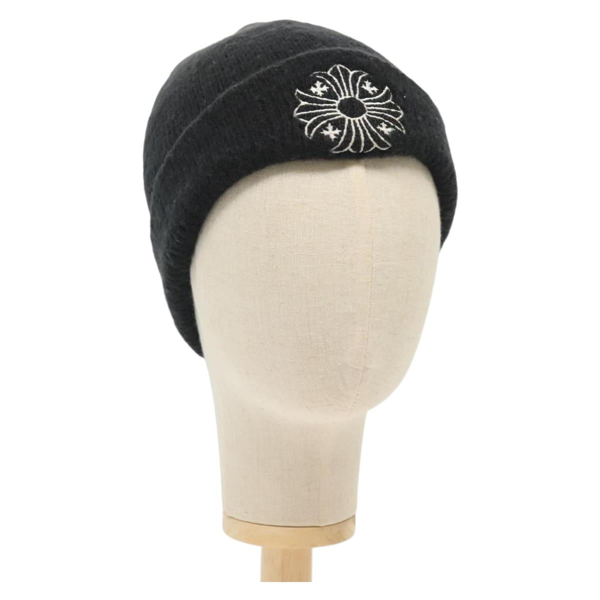 Chrome Hearts CH Plus Stitch Woolwatch Cap Wool Black Auth 136313M