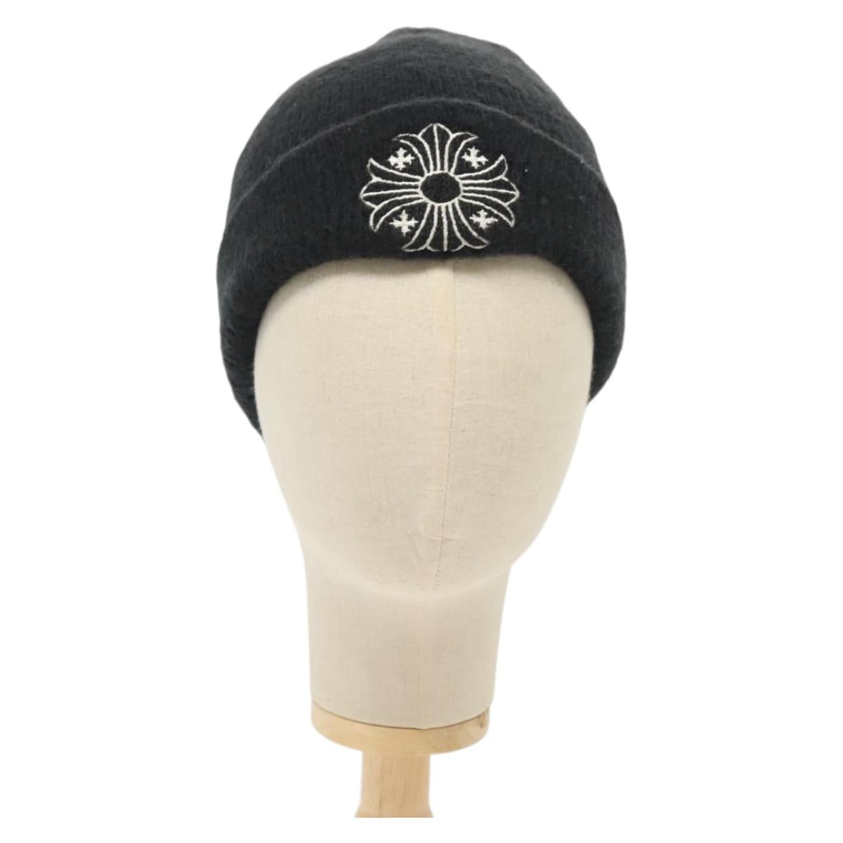 Chrome Hearts CH Plus Stitch Woolwatch Cap Wool Black Auth 136313M