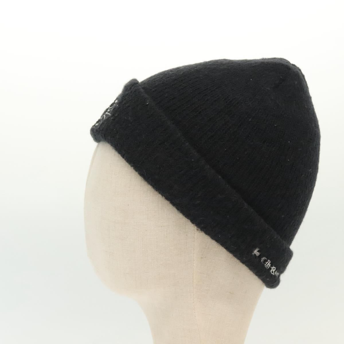 Chrome Hearts CH Plus Stitch Woolwatch Cap Wool Black Auth 136313M