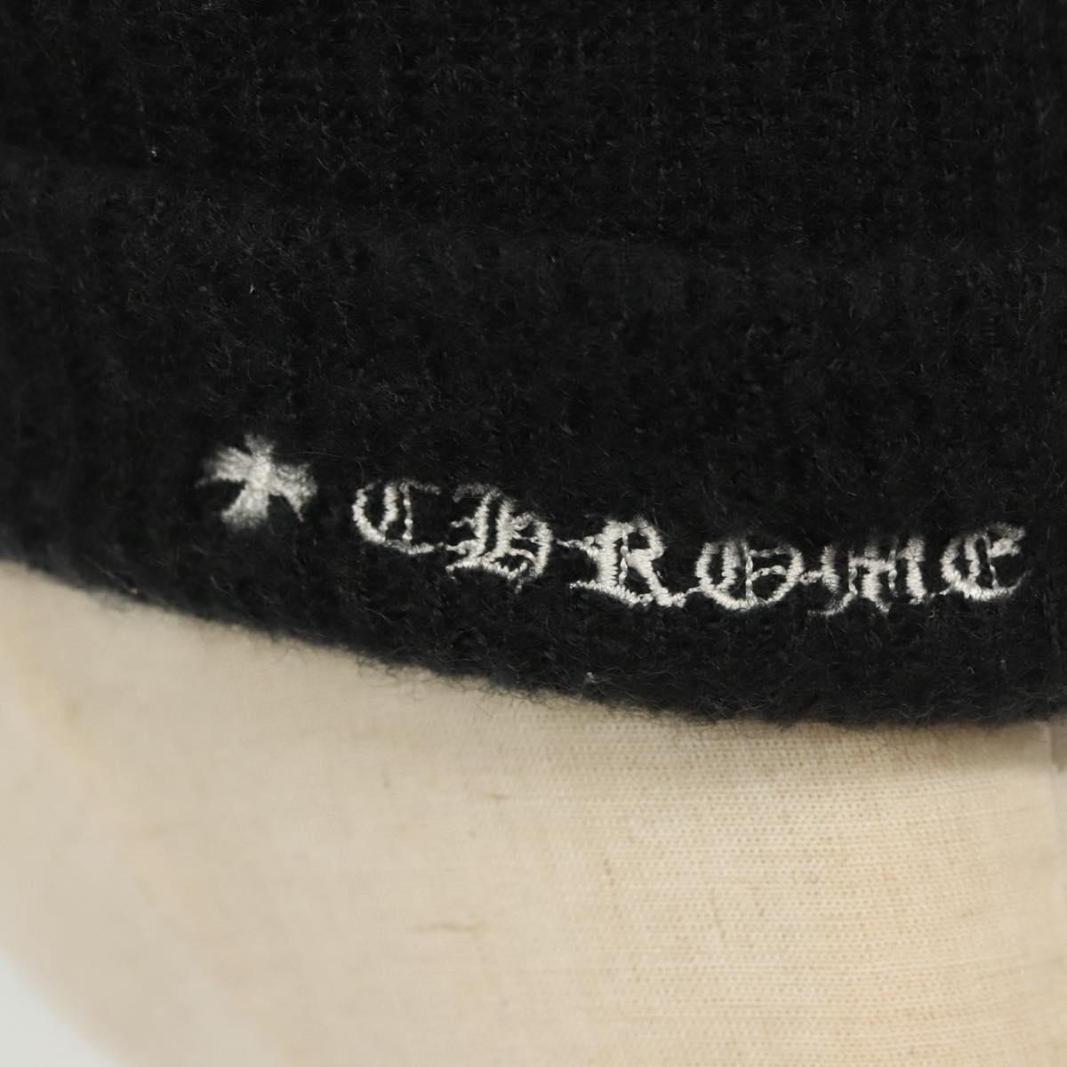 Chrome Hearts CH Plus Stitch Woolwatch Cap Wool Black Auth 136313M