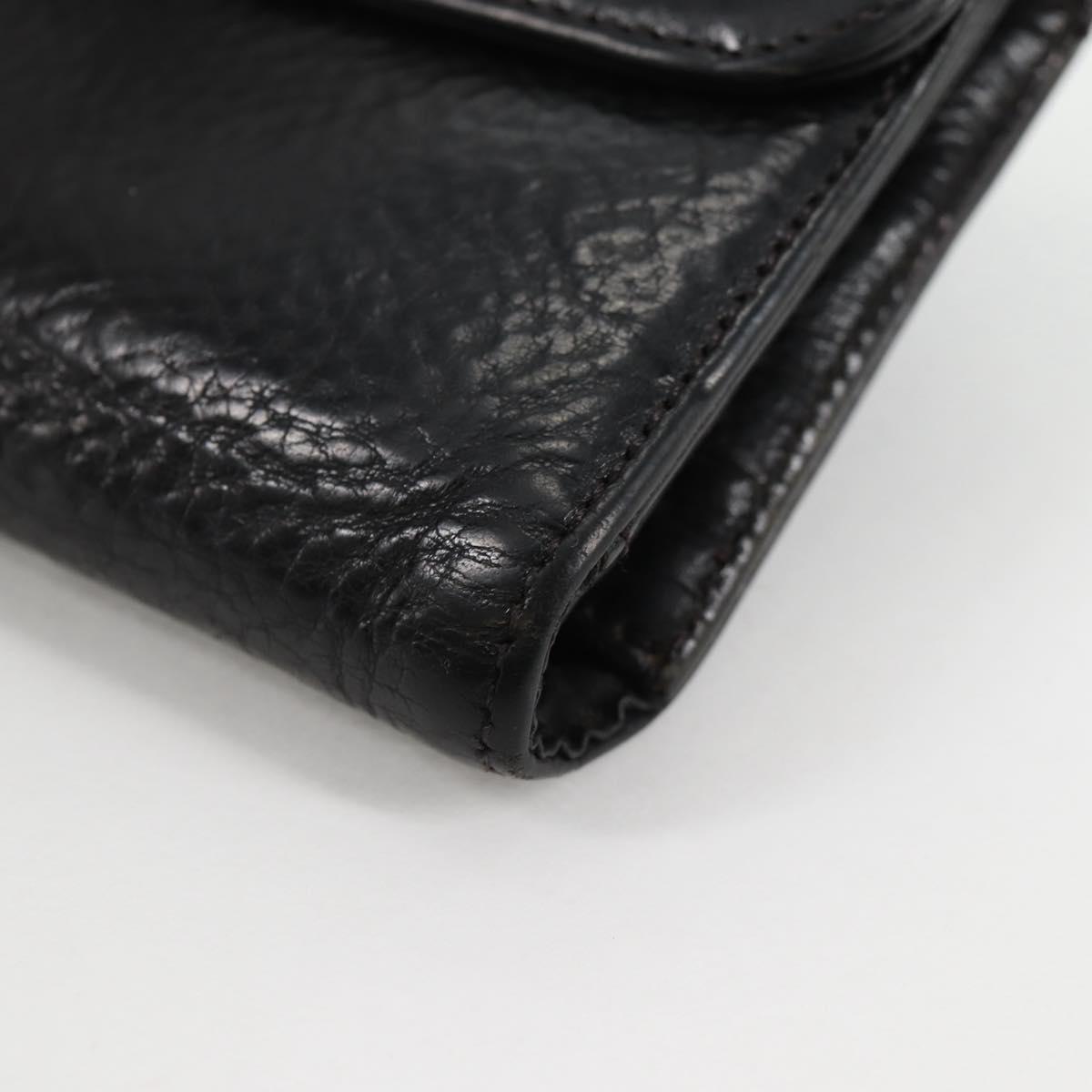 Chrome Hearts Wave Cross Ball Long Wallet Leather Black Auth 136316M