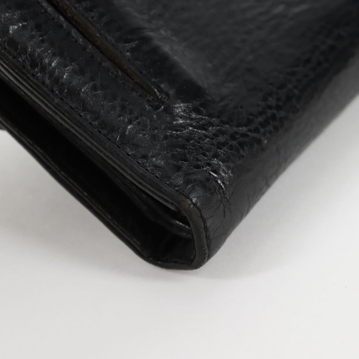 Chrome Hearts Wave Cross Ball Long Wallet Leather Black Auth 136317M