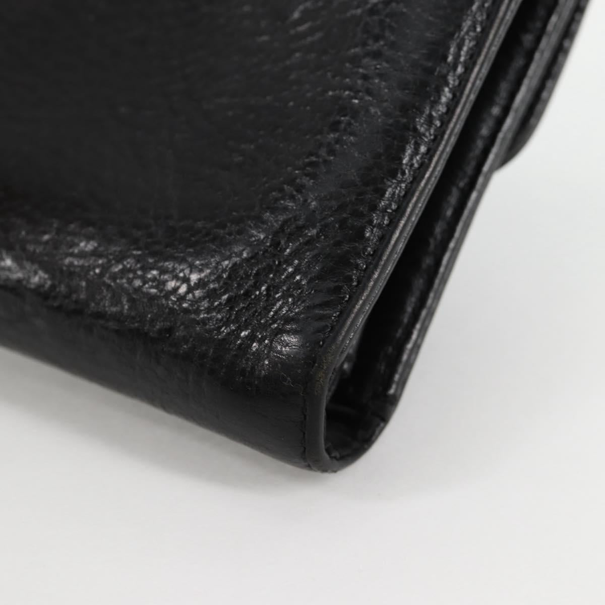 Chrome Hearts Wave Cross Ball Long Wallet Leather Black Auth 136317M