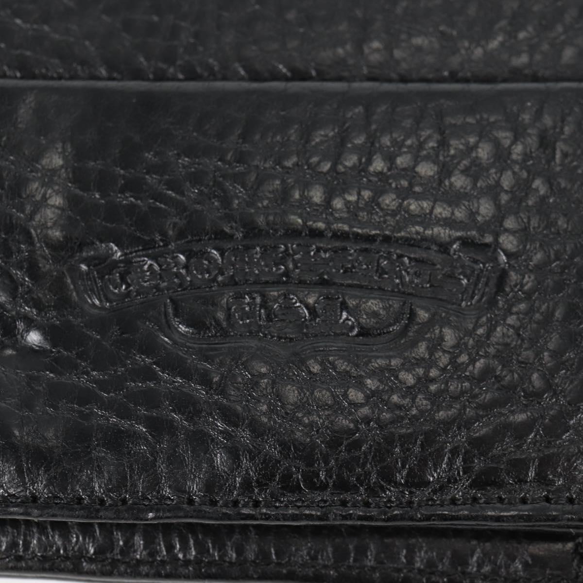 Chrome Hearts Wave Cross Ball Long Wallet Leather Black Auth 136317M