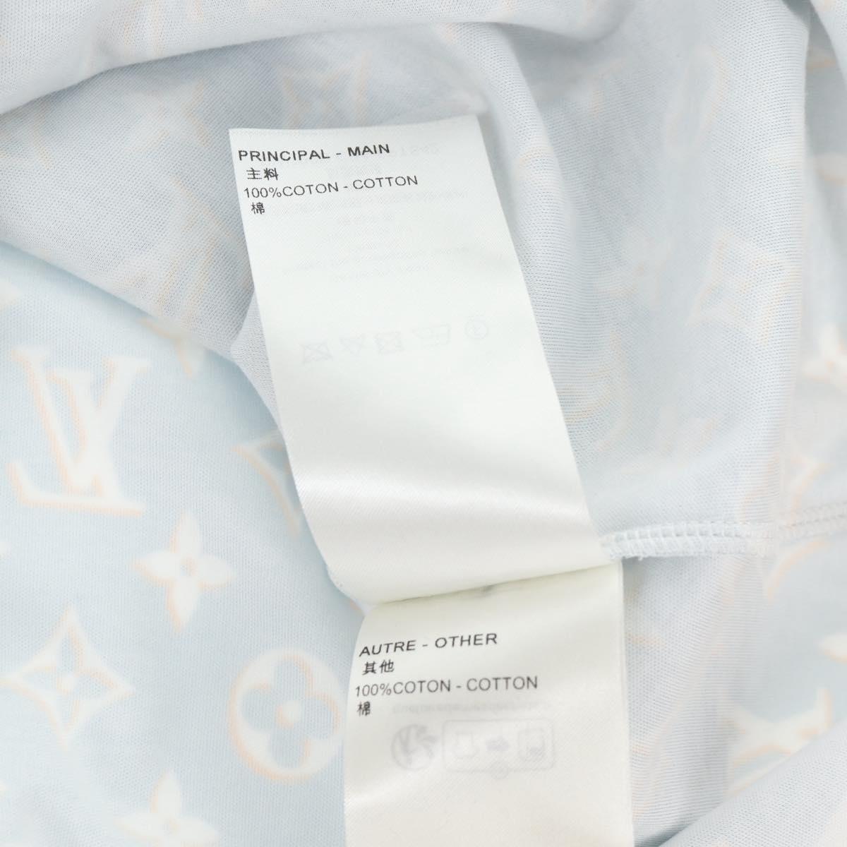 LOUIS VUITTON Monogram Short Sleeved T Shirt Cotton Light Blue LV Auth 136319M