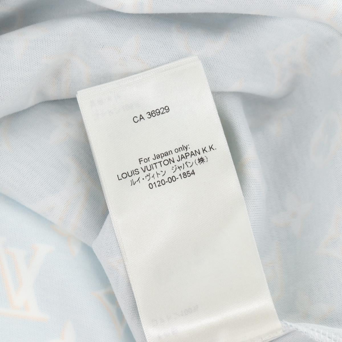 LOUIS VUITTON Monogram Short Sleeved T Shirt Cotton Light Blue LV Auth 136319M