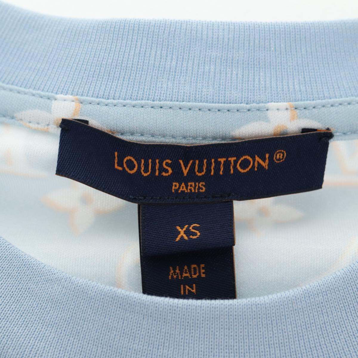 LOUIS VUITTON Monogram Short Sleeved T Shirt Cotton Light Blue LV Auth 136319M