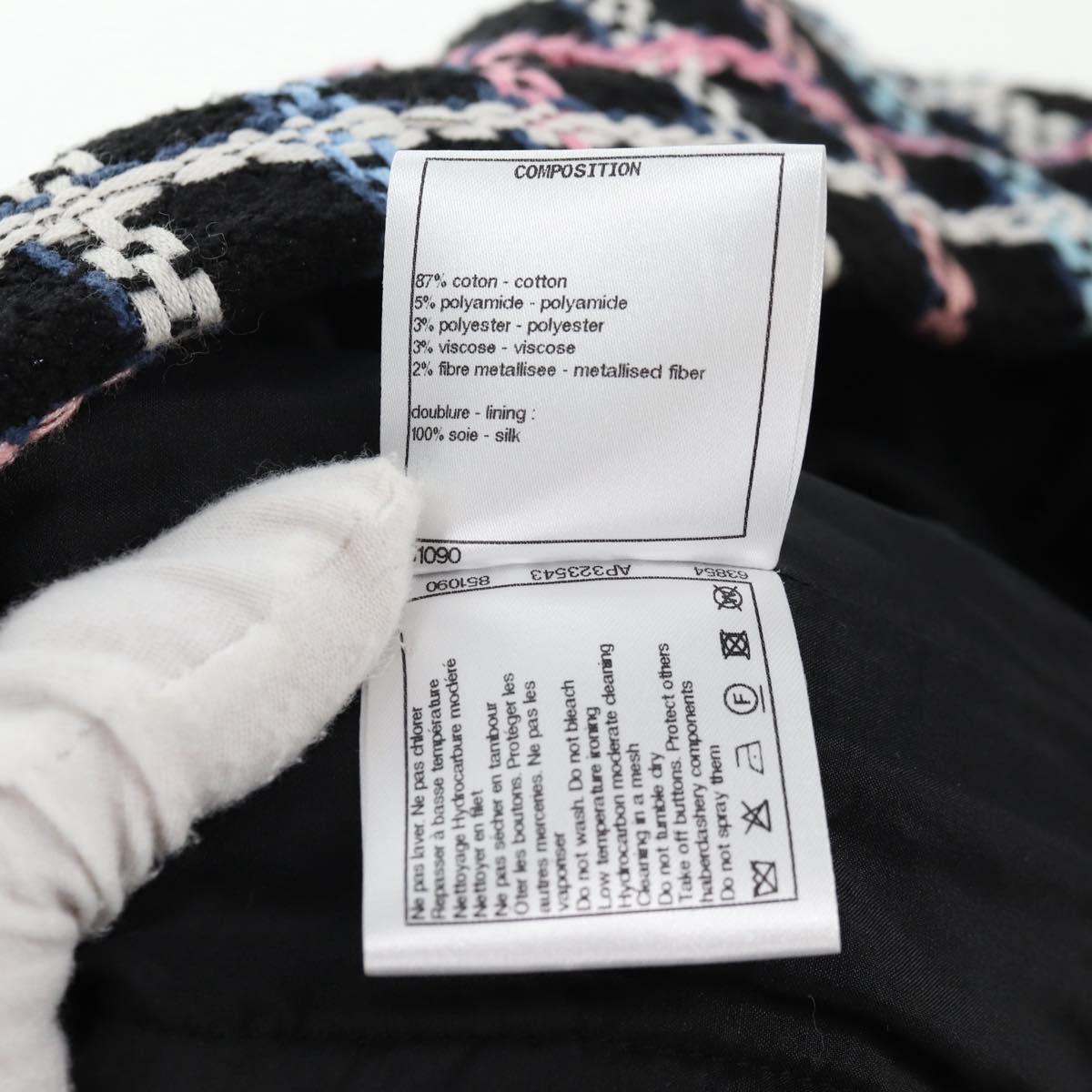 CHANEL Skirt Tweed Navy CC Auth 136320M