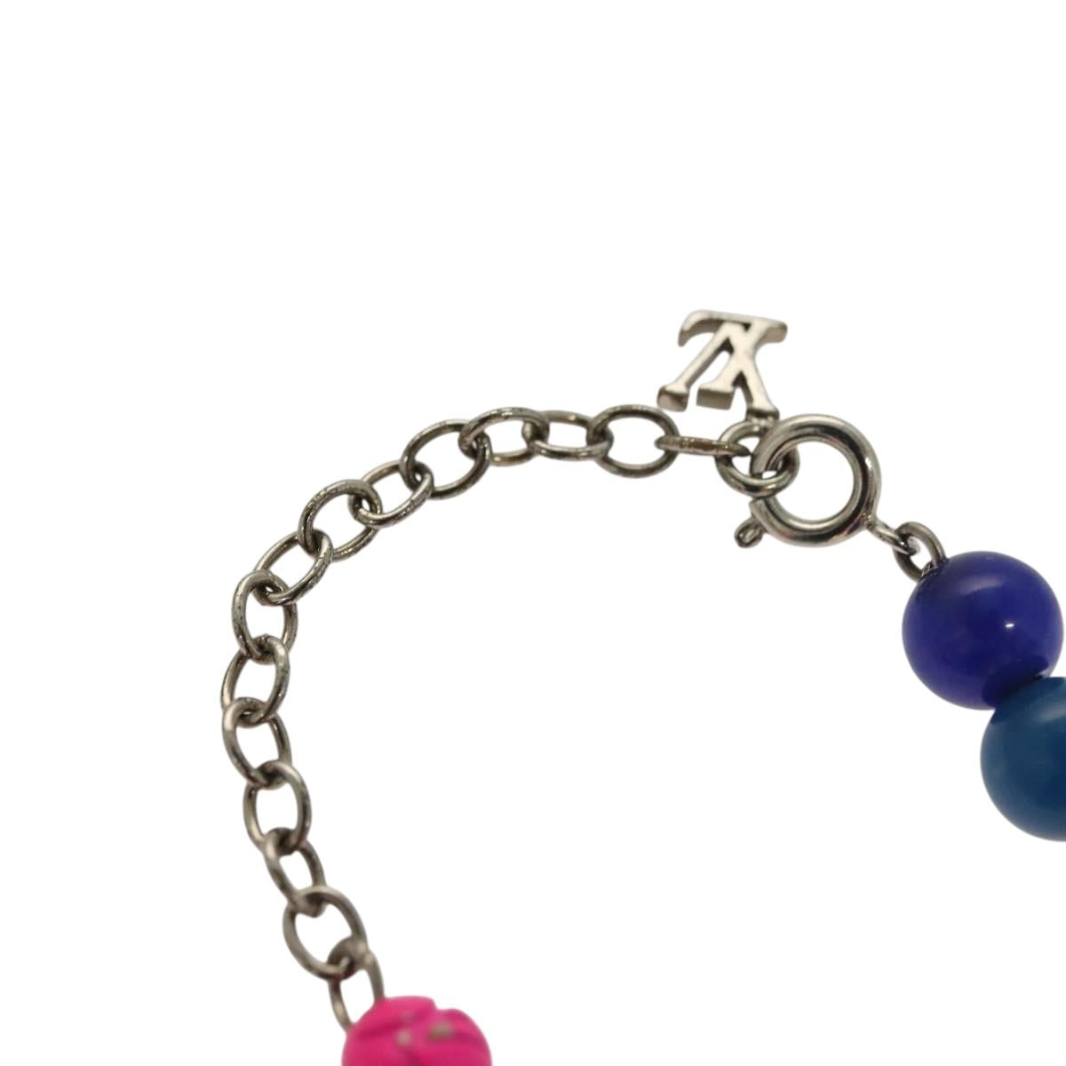 LOUIS VUITTON Brass Beads Bracelet metal Light Blue MP2938 LV Auth 136336