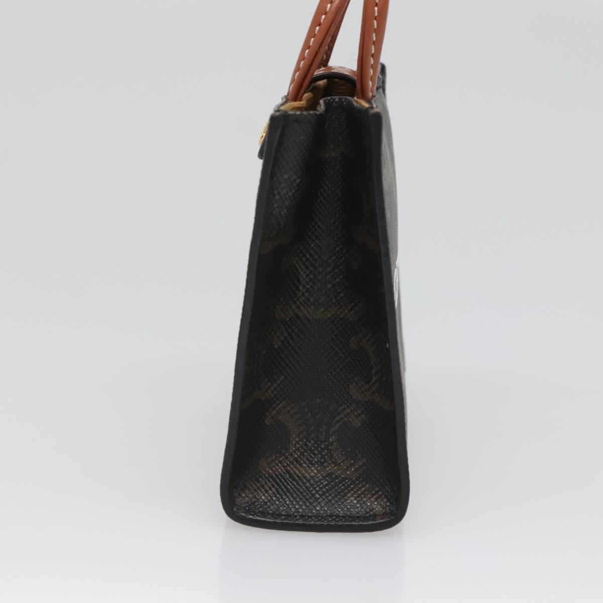 CELINE Triomphe Key Case PVC Black Gold Auth 136339