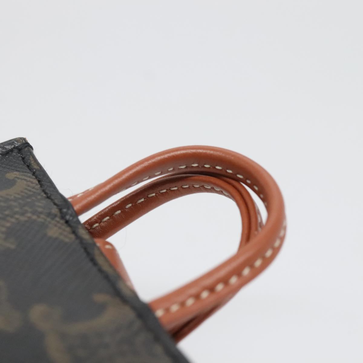 CELINE Triomphe Key Case PVC Black Gold Auth 136339