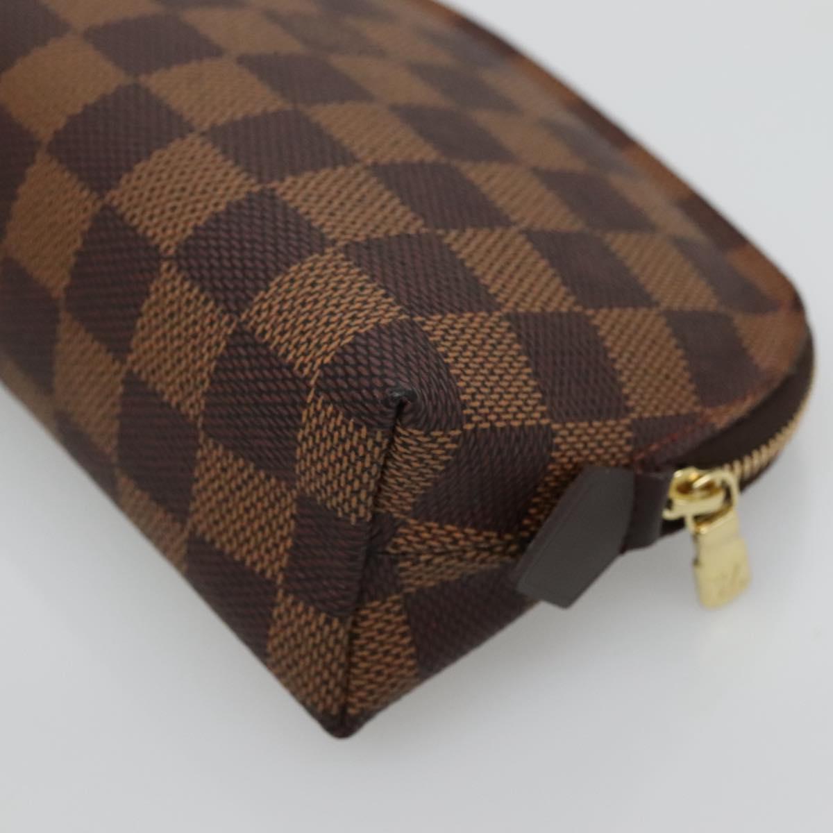 LOUIS VUITTON Damier Ebene Pochette Cosmetic PM Pouch N47516 LV Auth 136346