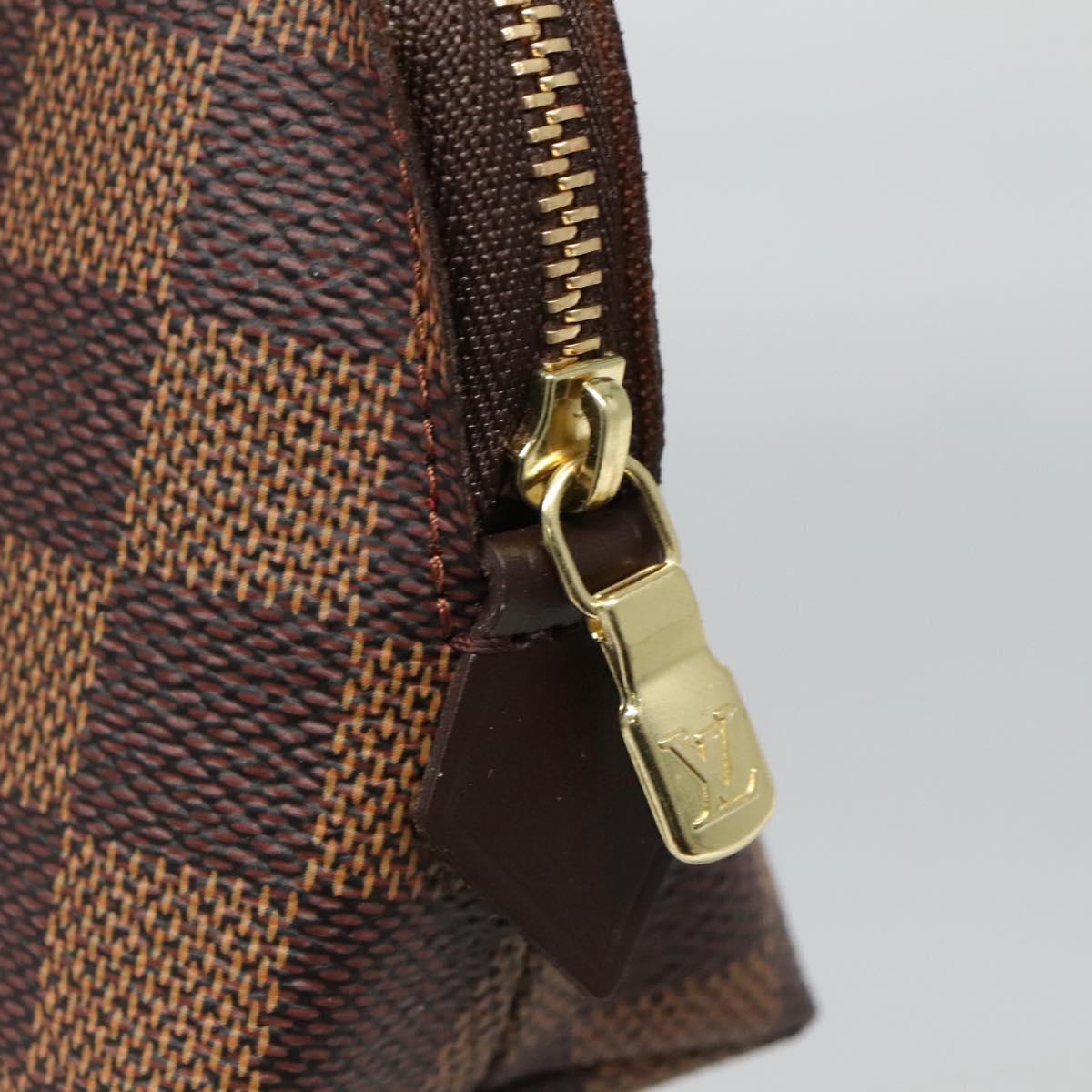LOUIS VUITTON Damier Ebene Pochette Cosmetic PM Pouch N47516 LV Auth 136346