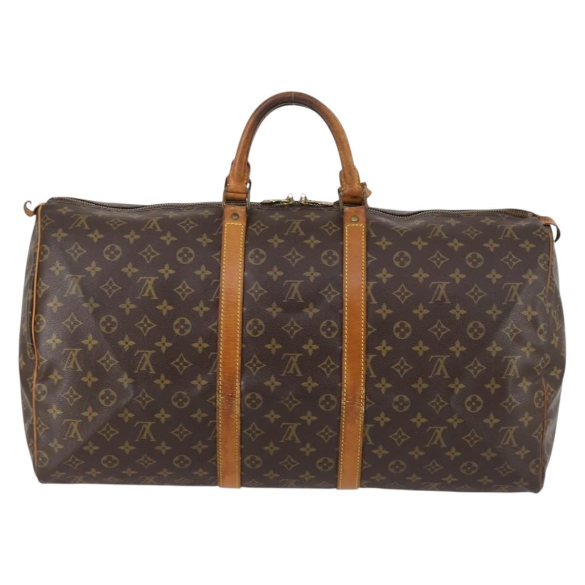LOUIS VUITTON Monogram Keepall 55 Boston Bag M41424 LV Auth 136358